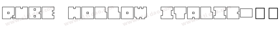QUBE HOLLOW ITALIC字体转换